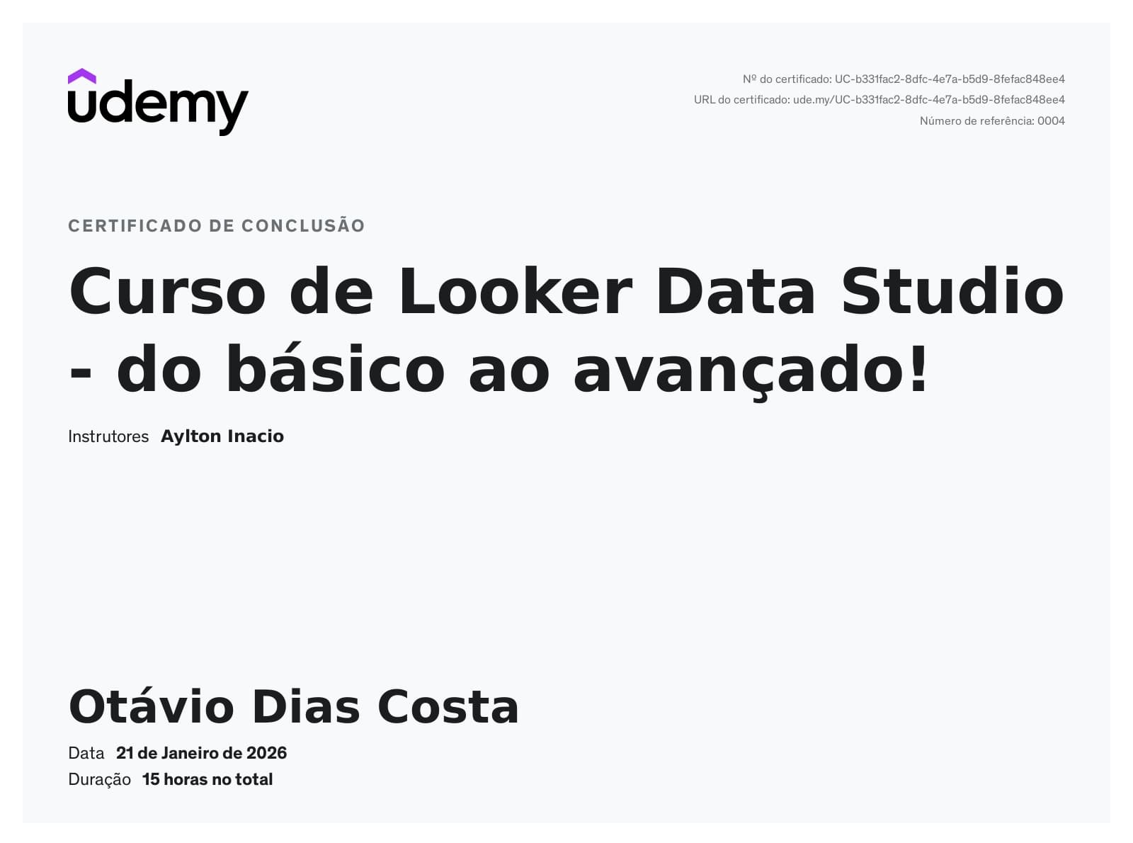 Looker Studio - Básico ao Avançado (15h)