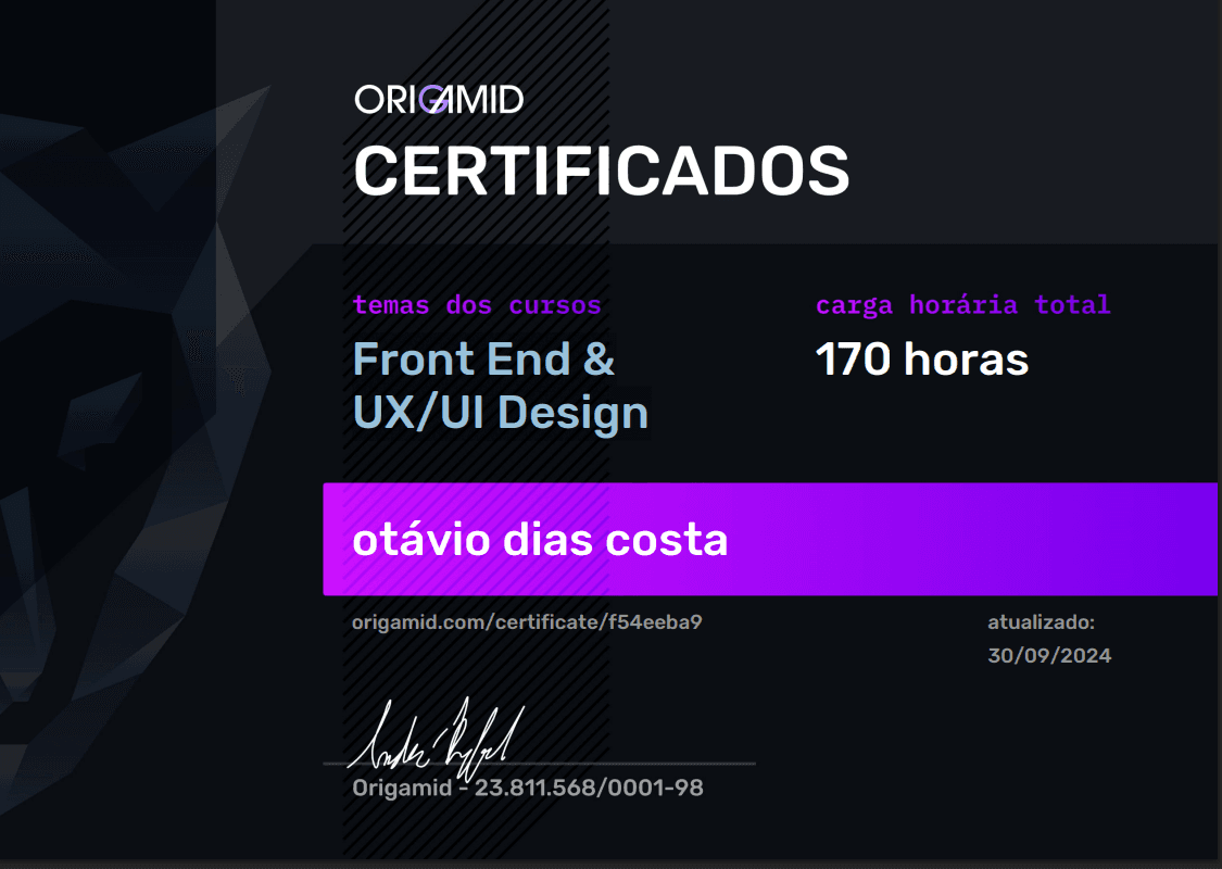 Front End & UX/UI Design (170h)